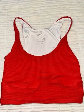 Year of Ours Red Ribbed Tank Top